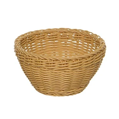 Abbildung von APS Korb rund „Profi Line“, Flechtkorb, Körbchen aus Polypropylen, Behältnis Flechtwerk, Brötchenkorb, Lebensmittelkorb (Hellbraun, Durchmesser Ø 20 cm, Höhe 8 cm)