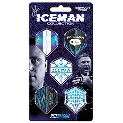 Abbildung von RED DRAGON Gerwyn Price Iceman Hardcore Dart Flug Sammlungen 5 Sätze pro Packung (15 Flüge insgesamt)