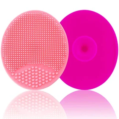Abbildung von Baby Badebürste, Bürste, Silikon Massagebürste, Peeling Essential für trockene Haut, Wiegenkappe und Ekzeme, 2 Stück (Rosenrot &amp; Pink)