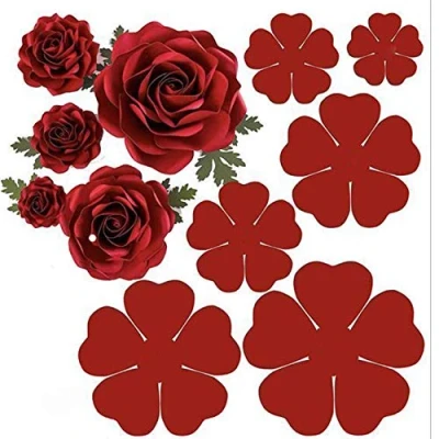 Abbildung von 6 teiliges Set 3D Rosenblüten Metall Stanzformen, Hochzeitsblumen, Blätter, Stanzschablonen für Bastelarbeiten, Scrapbooking, Alben, dekorative Prägepapier Schablonen Kartenherstellung