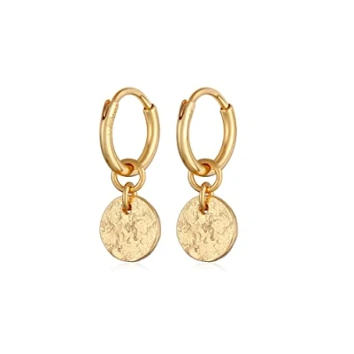 Abbildung von Elli Creolen Silber 925 Plättchen Ohrringe Damen Kreolen für Frauen Durchmesser 10mm mit Coin Anhänger 0305991722
