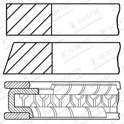 Abbildung von GOETZE ENGINE 08 442700 00 Kolbenringsatz 71 NISSAN: MICRA 3