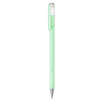 Abbildung von Pentel Hybrid Milky K108 PK Gel Tintenroller, pastell Grün, Strahlend auf Hellen und farbigen Papieren, Strichstärke 0, 4 mm