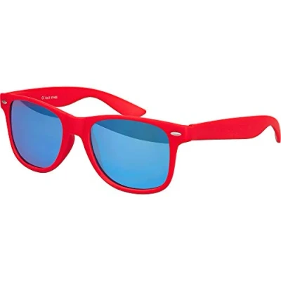 Abbildung von Balinco Sonnenbrille UV400 CAT 3 CE Rubber mit Federscharnier für Damen &amp; Herren (rot blau verspiegelt)