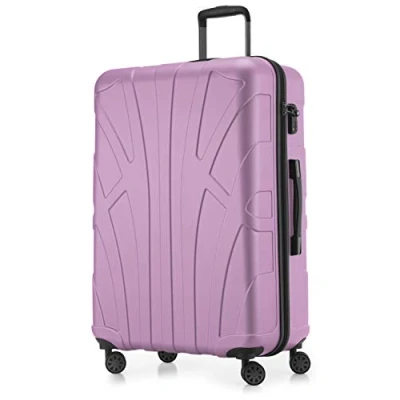 Abbildung von suitline großer Hartschalen Koffer Trolley Rollkoffer XL Reisekoffer, TSA, 76 cm, ca. 96 110 Liter, 100% ABS Matt, Flieder
