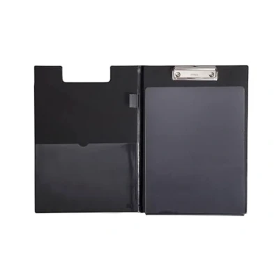 Abbildung von MAUL Schreibmappe A4 Mappe aus Karton mit Folienüberzug Dokumentenmappe Fach für Papier und Durchschreibschutz Dokumententasche zum Aufhängen Aktenmappe Büro Schwarz