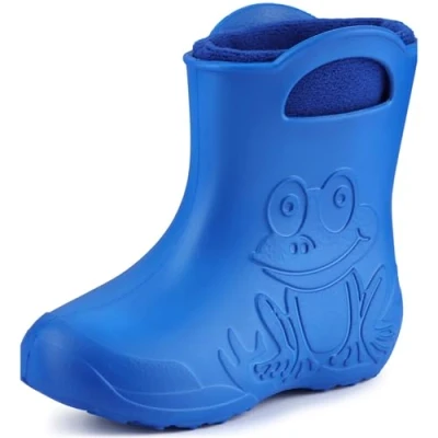 Abbildung von Ladeheid EVA Kinder Jungen Mädchen Gummistiefel Regenschuhe gefüttert LA CA 03 (Blau/Marineblau, 24/25 EU)