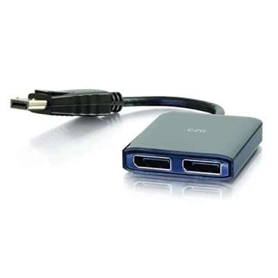 Abbildung von C2G DisplayPort™ 1.2 to Dual MST Hub 4K Doppelmonitor Hub, Mini DP Multi Stream Transport (MST), schwarz, 84291
