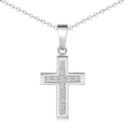 Abbildung von Materia Kleines Kreuz Anhänger Silber 925 Halskette KA 31 K97 40cm