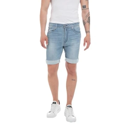 Abbildung von Replay Herren Jeans Shorts RBJ 901 Tapered Fit mit Comfort Stretch, Light Blue 010 (Blau), 29
