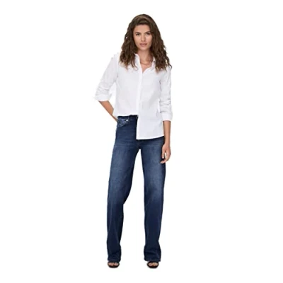 Abbildung von ONLY Women&#039;s ONLJUICY HW Wide DNM REA398 NOOS Jeans, Dark Blue Denim, 26/34