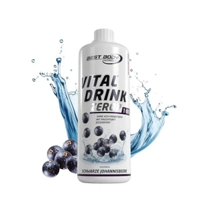Abbildung von Best Body Nutrition Vital Drink ZEROP® schwarze Johannisbeere, Original Getränkekonzentrat Sirup zuckerfrei, 1:80 ergibt 80 Liter Fertiggetränk, 1000 ml