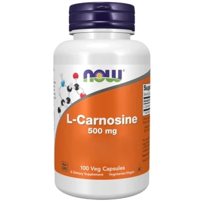 Abbildung von Now Foods, L Carnosin, 500mg, 100 vegane Kapseln, Laborgeprüft, Aminosäure, Sojafrei, Glutenfrei, Vegetarisch