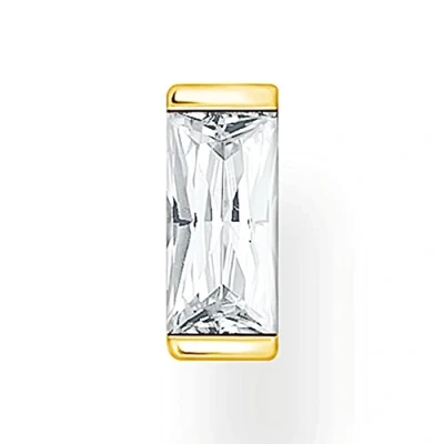 Abbildung von Thomas Sabo Einzel Ohrstecker weißer Stein vergoldetes Silber H2185 414 14