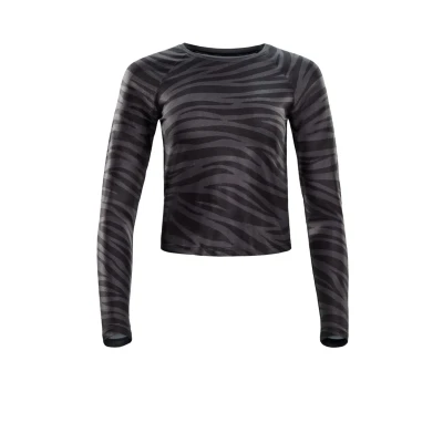 Abbildung von Winshape LONG Sleeve Langarmshirt, Damen, Größe: XXL, Zebra grey