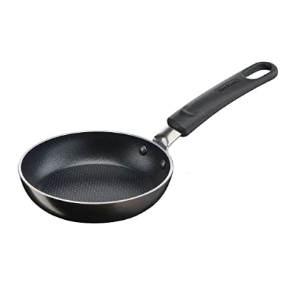 Abbildung von Tefal B57000 Simple Cook Mini Blini Bratpfanne 12 cm Antihaftversiegelung mühelose Reinigung unbedenkliches Kochen genieteter Griff Thermo Signal Schwarz (nicht für Induktion)