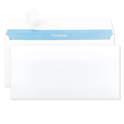 Abbildung von Netuno 100 weiße Briefumschläge DIN Lang 110 x 220 mm 90g Umschläge Weiß ohne Fenster lange Briefkuverts haftklebend DL Briefhüllen Postumschläge Papierumschläge Geschäfts mit Innendruck