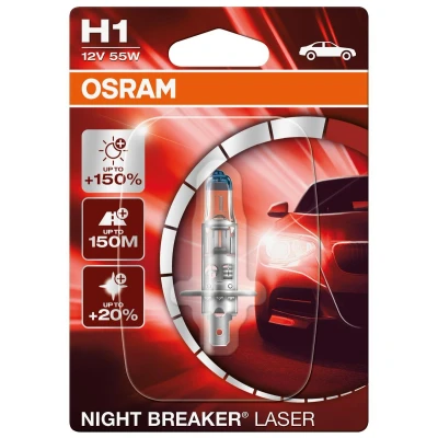 Abbildung von OSRAM NIGHT BREAKER LASER H1, +150% mehr Helligkeit, Halogen Scheinwerferlampe, 64150NL 01B, 12V PKW, Blister (1 Lampe)