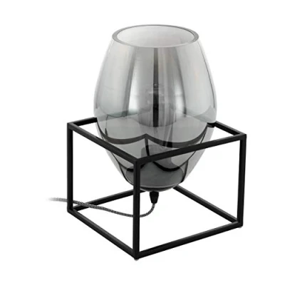 Abbildung von Eglo 97209 Tischleuchte OLIVAL 1 schwarz transparent L:20cm B:20cm H:30,5cm
