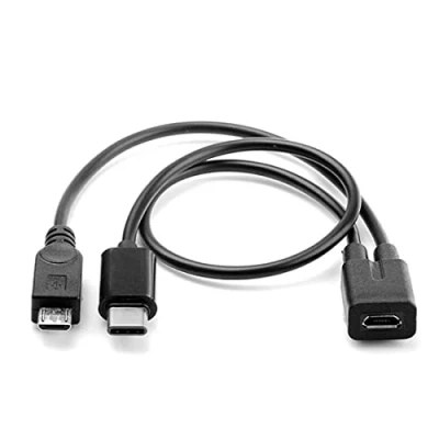 Abbildung von chenyang Micro USB Buchse auf C＆ Stecker Splitter Ladekabel Verlängerungskabel