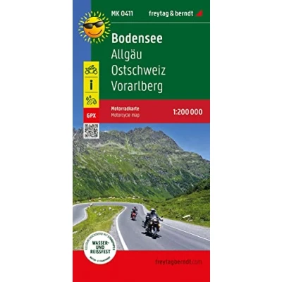 Abbildung von Bodensee, Motorradkarte 1:200.000, freytag &amp; berndt: Allgäu Ostschweiz Vorarlberg, mit Tourenbeschreibungen, GPX Tracks, wasserfest und reißfest (freytag berndt Motorradkarten)