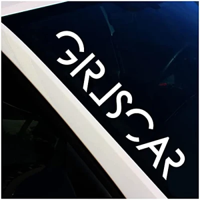 Abbildung von Finest Folia Frontscheibenaufkleber Schriftzug Girlscar Aufkleber für Windschutzscheibe Heckscheibe Frontscheibe Auto Fahrzeug Dekor Sticker FS128 (Weiß Glanz, Außenklebend)