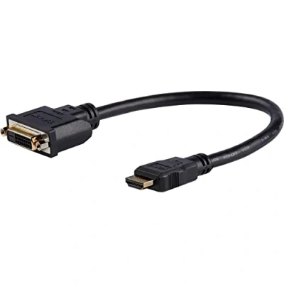 Abbildung von StarTech.com HDMI auf DVI Adapter Mobiler Konverter mit Stecker und Buchse 1080p D Bildauflösung Verbindungskabel im Dongle Format 20 cm Langem Kabel(HDDVIMF8IN)