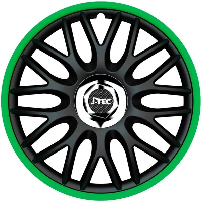 Abbildung von J TEC Orden R J15517 Radblenden 15Zoll schwarz/grün, chrom