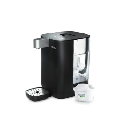 Abbildung von BRITA Cube Wasserspender für zuhause (4L) mit Tassenvolumen &amp; Temperatureinstellung, bakterienfreies Wasser Dank UV C Technologie integrierter MAXTRA PRO Extra Kalkschutz Wasserfilterkartusche