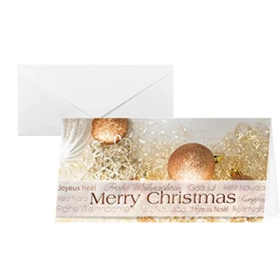 Abbildung von SIGEL DS029 Premium Weihnachtskarten Set mit Umschlag DIN lang 10 Stück Banderole &quot;Christmas Glitter&quot; ideal zum Bedrucken