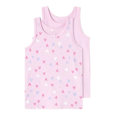Abbildung von Name it Nmftank TOP Hearts 2 PACK Unterhemd/shirt für Kinder, Größe: 92, Pink lavender