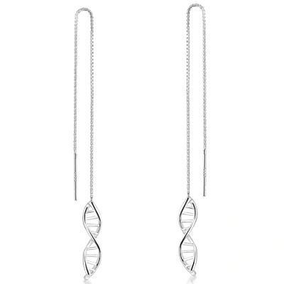Abbildung von MATERIA by Matthias Wagner Durchzieher Ohrringe Silber 925 Damen Ohrhänger Spirale DNA Doppelhelix SO 27