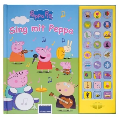 Abbildung von PI Kids Peppa Pig Sing mit 27 Button Soundbuch für Kinder ab 3 Jahren bekannten Kinderliedern und Geräuschen Wutz: Tönendes Buch