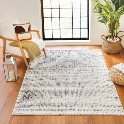 Abbildung von Surya Zadar Wohnzimmer Teppich modern Abstrakt Design in Marmor Optik für 200x275 cm, Esszimmer, Schlafzimmer groß, weicher Kurzflor Schwarz und Creme