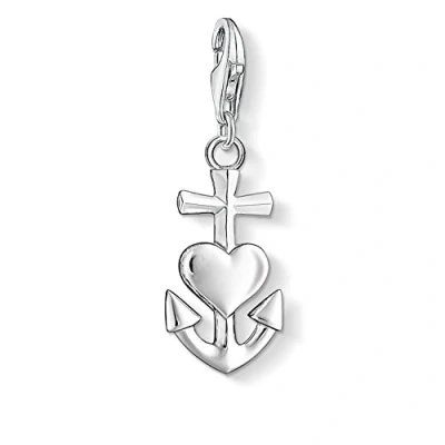 Abbildung von Thomas Sabo Damen Charm Anhänger Kreuz Herz Anker Glaube Liebe Hoffnung Club 925 Sterling Silber 0083 001 12