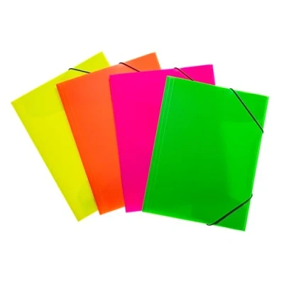 Abbildung von HERMA Sammelmappen A4 Neon Transluzent Set, 12 Stück, Eckspanner Mappen aus Kunststoff mit Gummizug und Innenklappen für Kinder, Jungen Mädchen