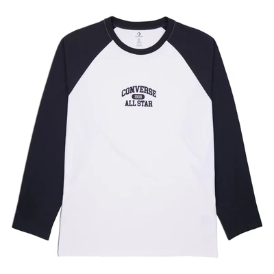 Abbildung von Converse Premium LONG Sleeve Raglan Langarmshirt, Herren, Größe: Large, Black