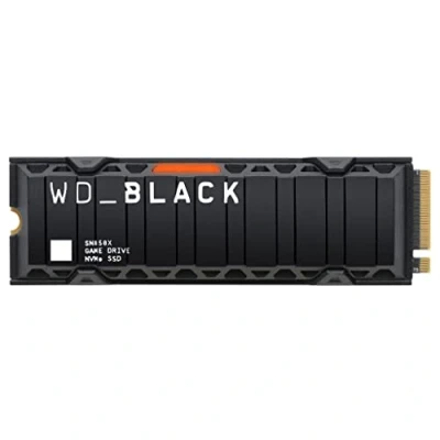 Abbildung von WD_Black SN850X NVMe SSD mit Heatsink 4 TB interne (Gaming Speicher, PCIe Gen4 Technologie, lesen 7.3 MB/s, Schreiben 6.600 MB/s) Schwarz