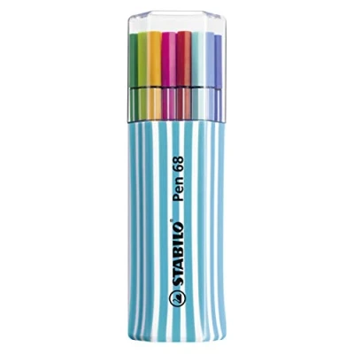 Abbildung von Premium Filzstift STABILO Pen 68 15er Single Pack mit 15 verschiedenen Farben hellblau