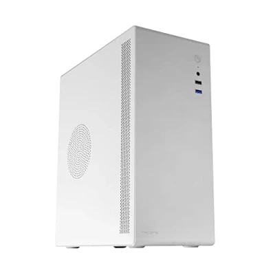 Abbildung von Tacens ORUMX, Micro ATX Mini Tower Slim Gehäuse, Ultra Kompaktes, Stahlrahmen, 80mm Lüfter, Weiß