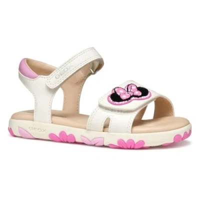 Abbildung von Geox Haiti GIRL Riemensandalette für Kinder, Größe: 27, White/dark pink Schuhe