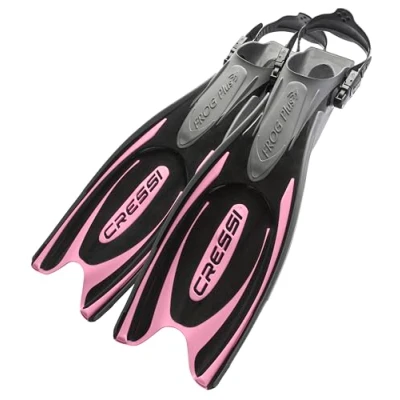 Abbildung von Cressi Herren Flossen Frog Plus, schwarz/rosa, 36/38, BF205438