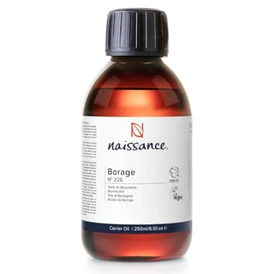 Abbildung von Naissance Borretschöl (Nr. 226) 225ml Naturrein, Kaltgepresst Borretsch Öl für Haut, Haare, Körper, Gesicht