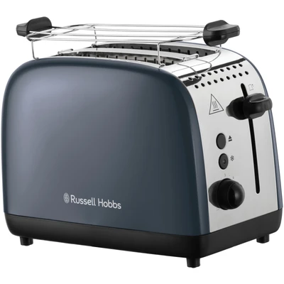 Abbildung von Russell Hobbs Toaster [für 2 Scheiben] Colours Plus Edelstahl Grau (extra breite Toastschlitze, inkl. Brötchenaufsatz, 6 Bräunungsstufen + Auftaufunktion, Lift &amp; Look Funktion, 1600W) 26552 56