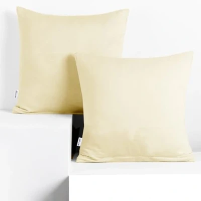 Abbildung von DecoKing 2 Kissenbezüge 80x80 cm Jersey 100% gekämmte Baumwolle Reißverschluss Creme Amber