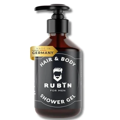 Abbildung von Rubin for Men Sanftes 2 in 1 Männerduschgel für Haare und Körper 150 ml Ohne Sulfate, Parabe, Silikone Duschgel Shampoo Männer Made Germany