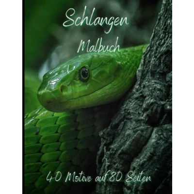 Abbildung von Schlangen Malbuch: 40 Motive auf 80 Seiten. Ein Malspaß für Kinder und Erwachsene