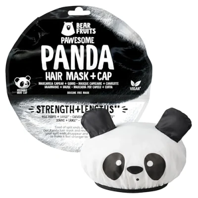 Abbildung von Bear Fruits Bambus Stärke + Länge Haarmaske mit Panda Haube, 20 ml