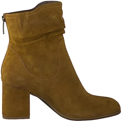 Abbildung von Tamaris Comfort Damen Stiefeletten mit Absatz aus Leder Blockabsatz Fit, Braun (Camel), 38 EU