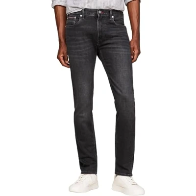 Abbildung von Tommy Hilfiger Herren Jeans Hose Slim Fit, Schwarz (Stark Black), 29W/30L